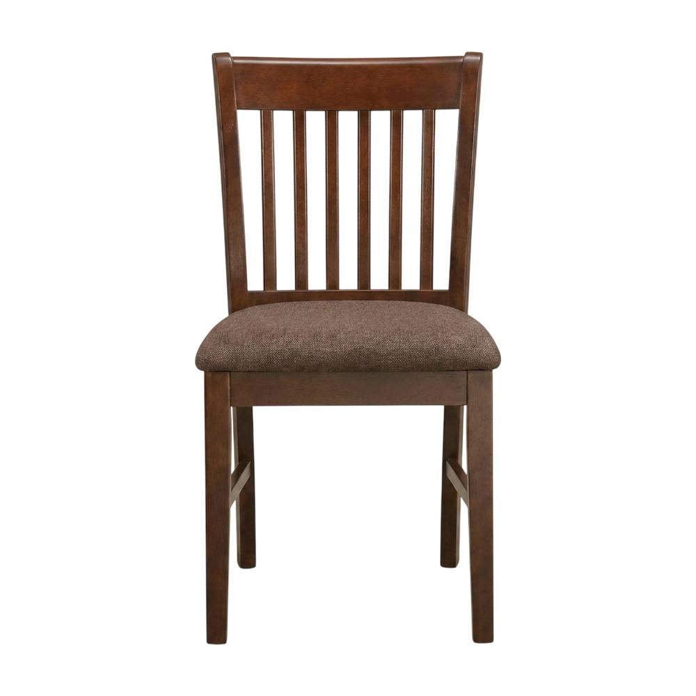 Wood Round Pedestal Dining Table & Chairs 5-Piece Set, Mahogany. Picture 4