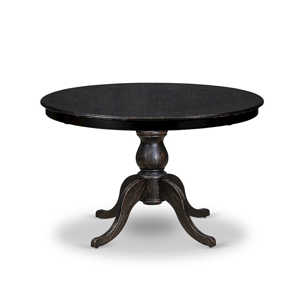 7 Piece Kitchen Table Set Consists Of 48" Round Table In Black Color. Picture 3