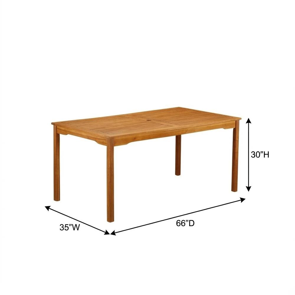 Oil-Finish 7-Piece Patio Dining Set with Acacia Wood Table and Chairs. Picture 6