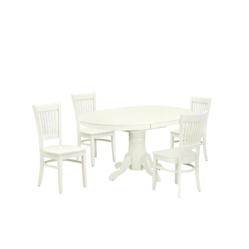 Oval Dining Table 5-Piece Set, Butterfly Leaf & Mid-Century Chairs. Picture 4