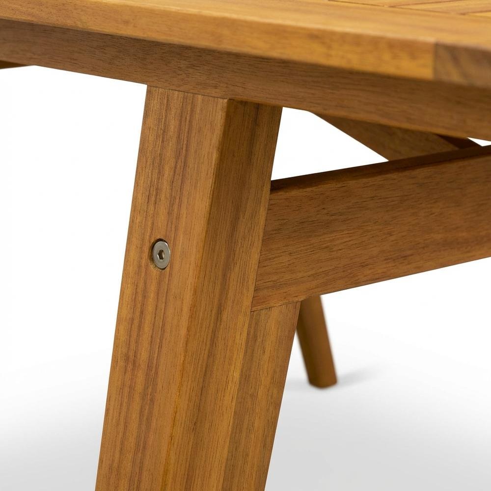 Oil-Finish 9-Piece Patio Table Set with Weatherproof Wood, Durable Construction. Picture 5
