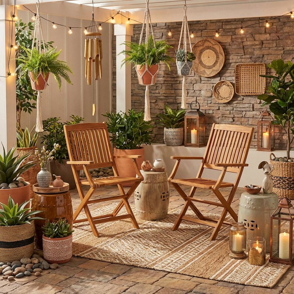 Wooden Patio Chair Set of 2 - Oil Finish, Durable and Comfortable Seating. Picture 3