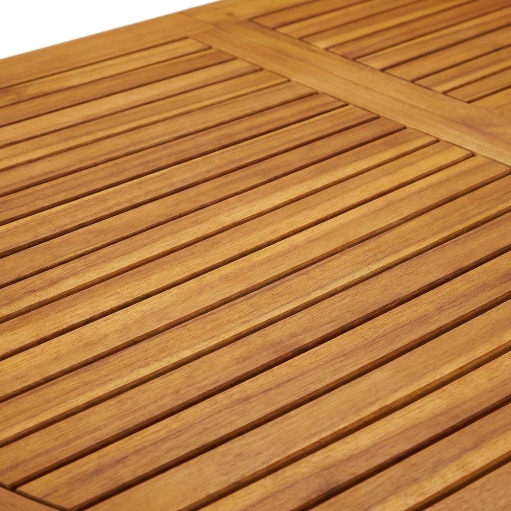 Wooden Patio Table, Oil Finish with Durable Construction and Weather Resistance. Picture 4