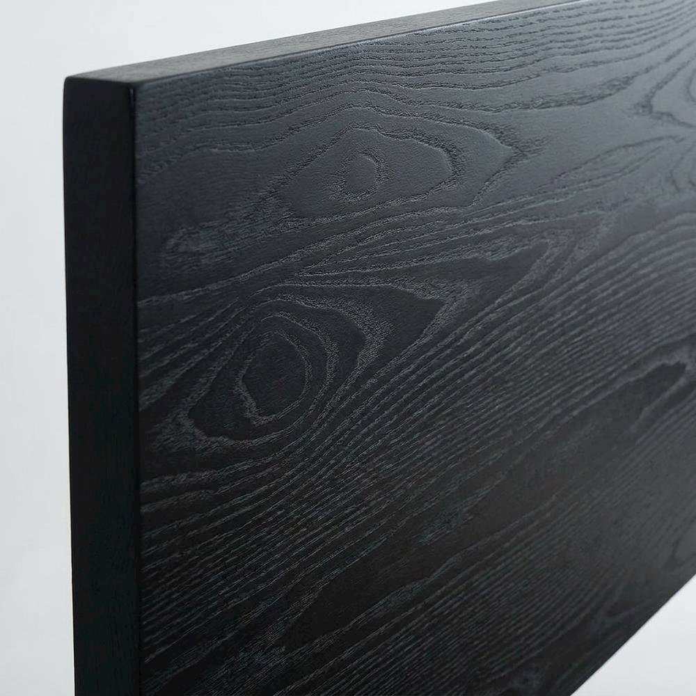 Solid Wood Platform Bed, Headboard & Footboard, No Box Spring, Ebony Oak, King. Picture 7