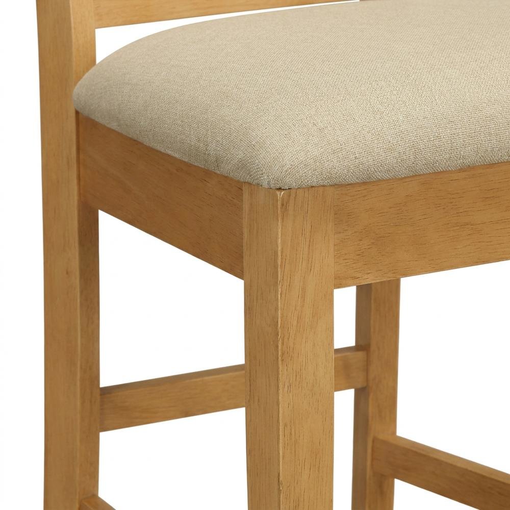 Solid Wood X-Back Counter Stools Set of 2 with Microfiber Seat. Picture 5