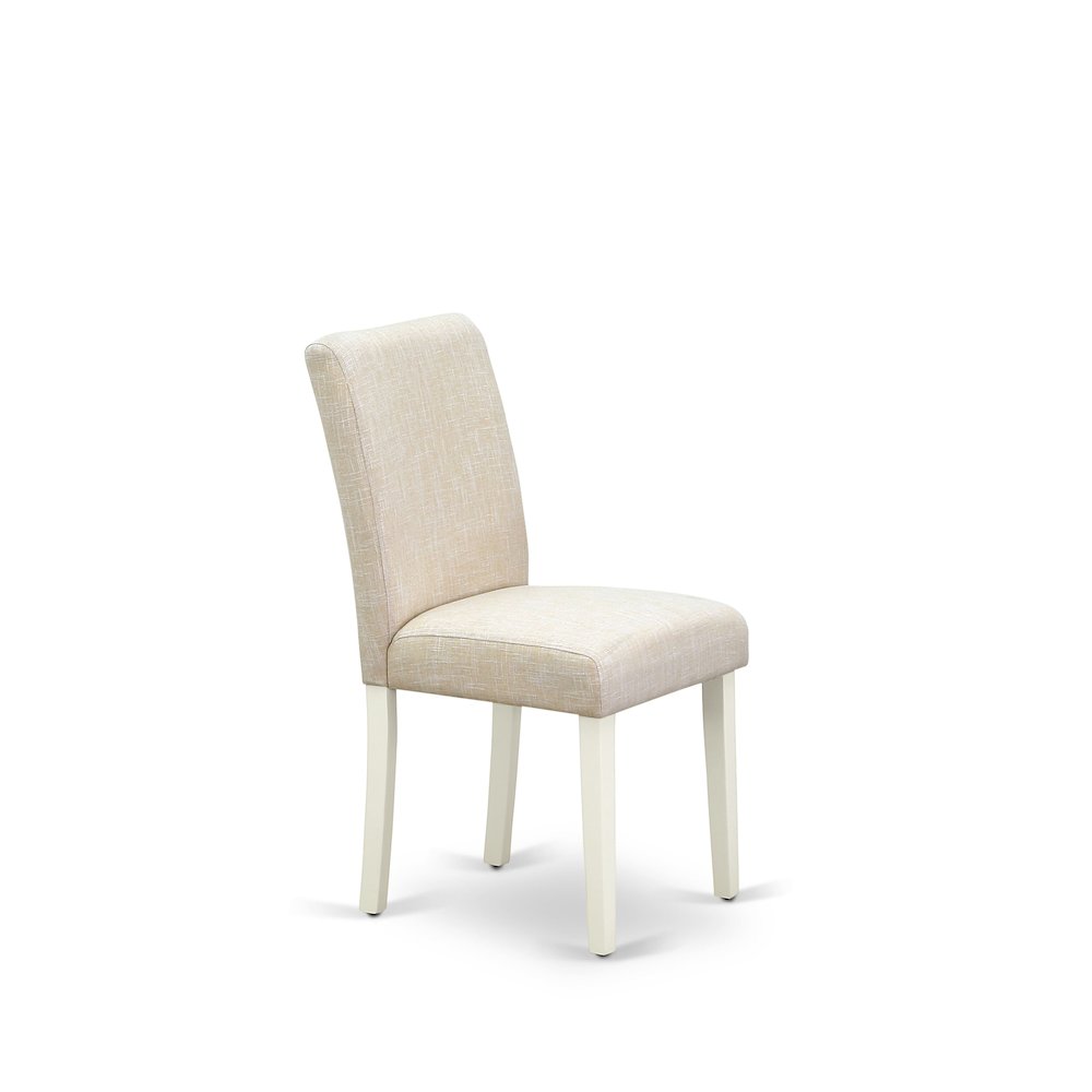 9-Piece Mid Century Dining Set, Linen White. Picture 10