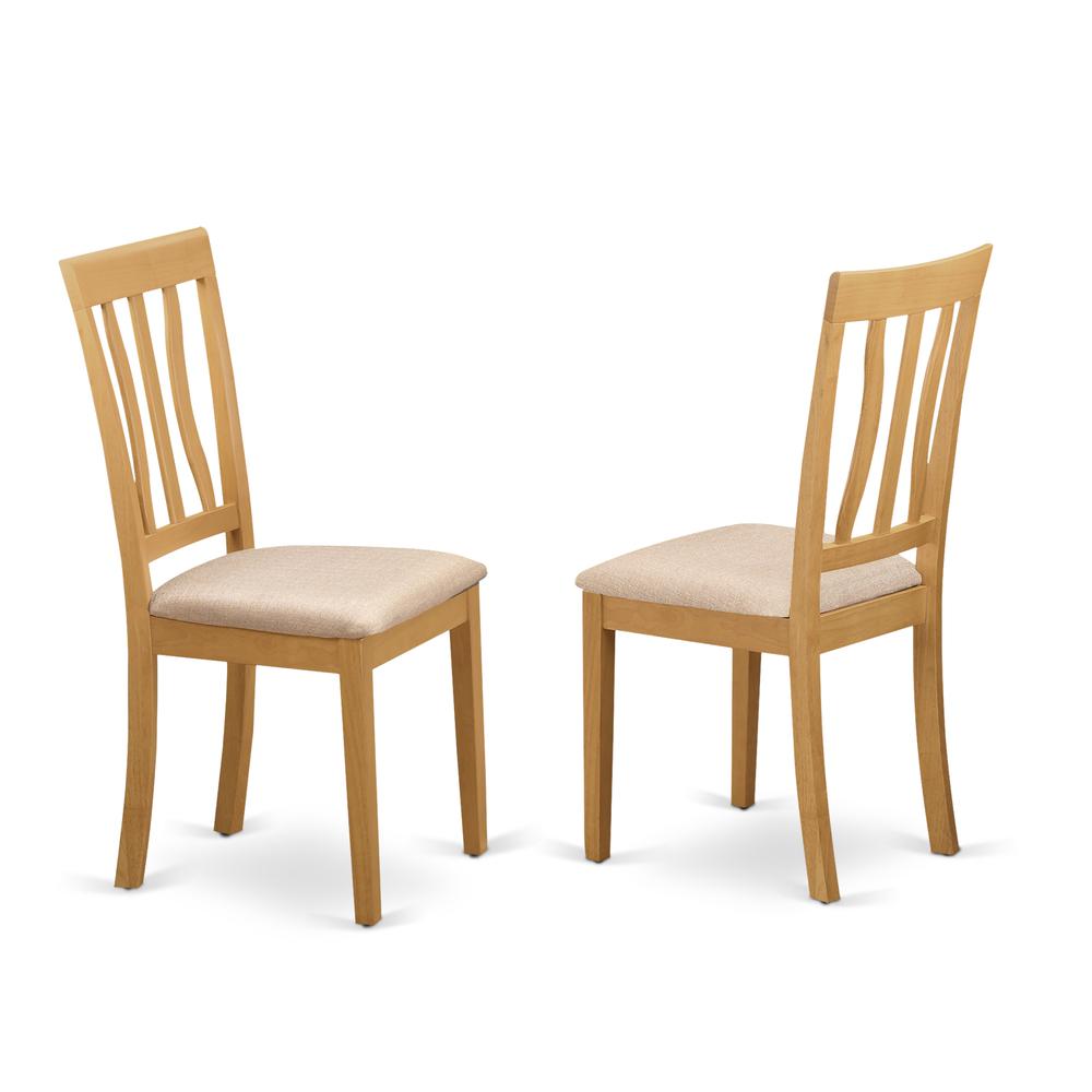 CAAN5C-OAK-C 5 Pc Dining room set for 4 - Table and 2 Dining Chairs plus 2 benches. Picture 4