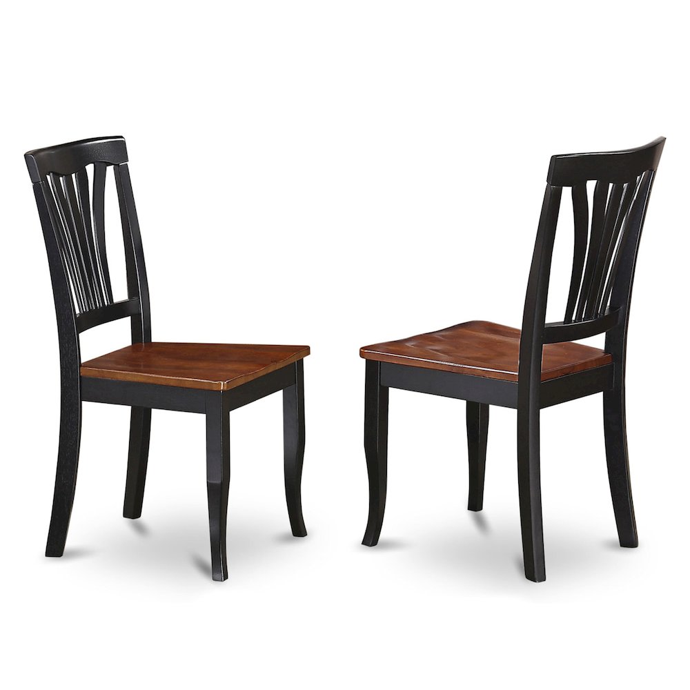 Avon  Chair  for  dining  room  Wood  Seat-Black  and  Cherry  Finish,  Set  of  2. Picture 2