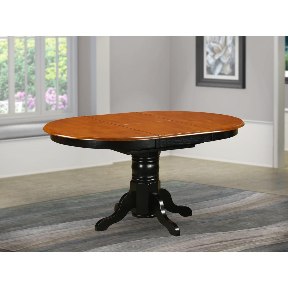 Oval Table with 18" Butterfly leaf -Black and Cherry. Picture 2