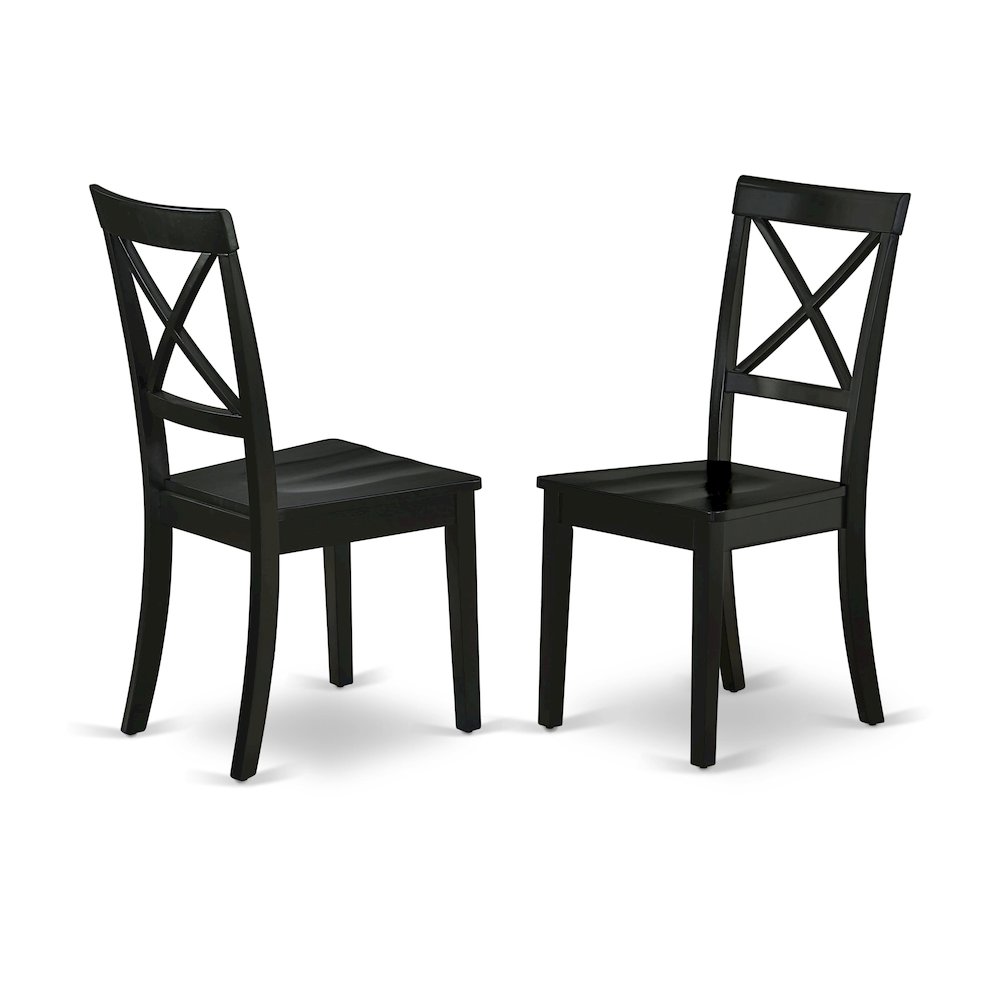 5-Piece Modern Dining Set, Black & Cherry. Picture 4