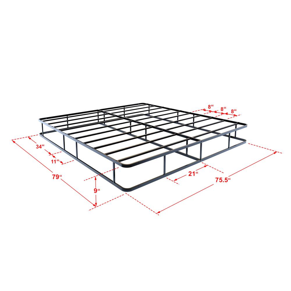 DHKBBLK Dothan Metal King Bed Frame with Magnificent Design Headboard and Footboard - Premium Metal Frame in Powder Coating Black. Picture 6