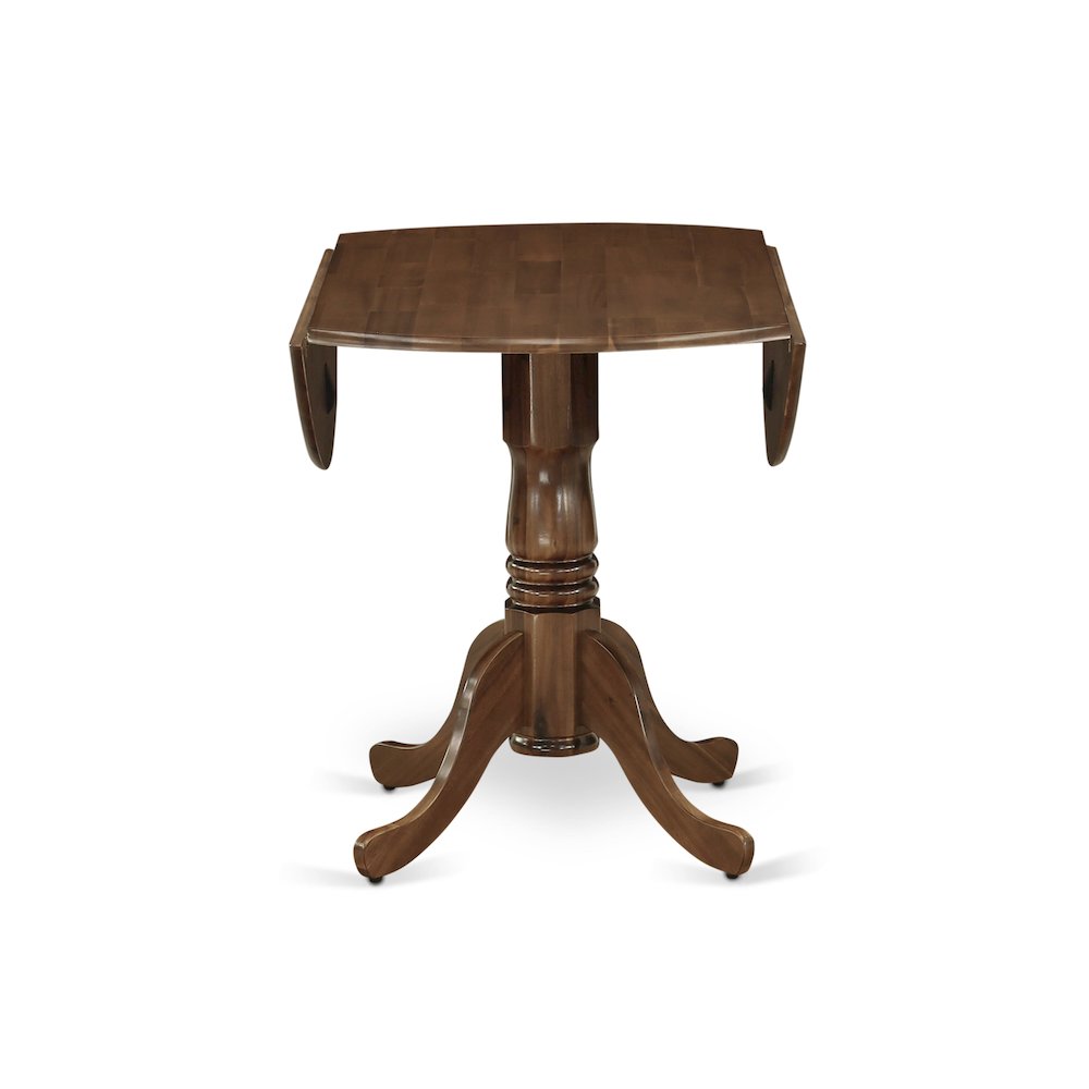 3 Pc Dining Set Includes a Round Table and 2 Upholstered Chairs, Antique Walnut. Picture 2