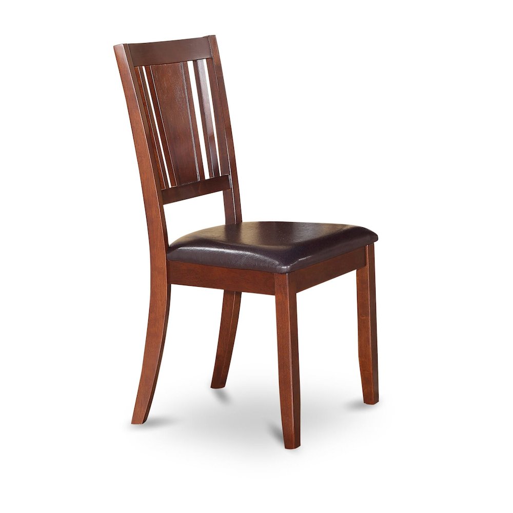 East West Furniture - ESDU3-MAH-LC - 3-Pc Modern Dining Room Set - 2 Kitchen Dining Chairs and 1 Dining Room Table (Mahogany Finish). Picture 3