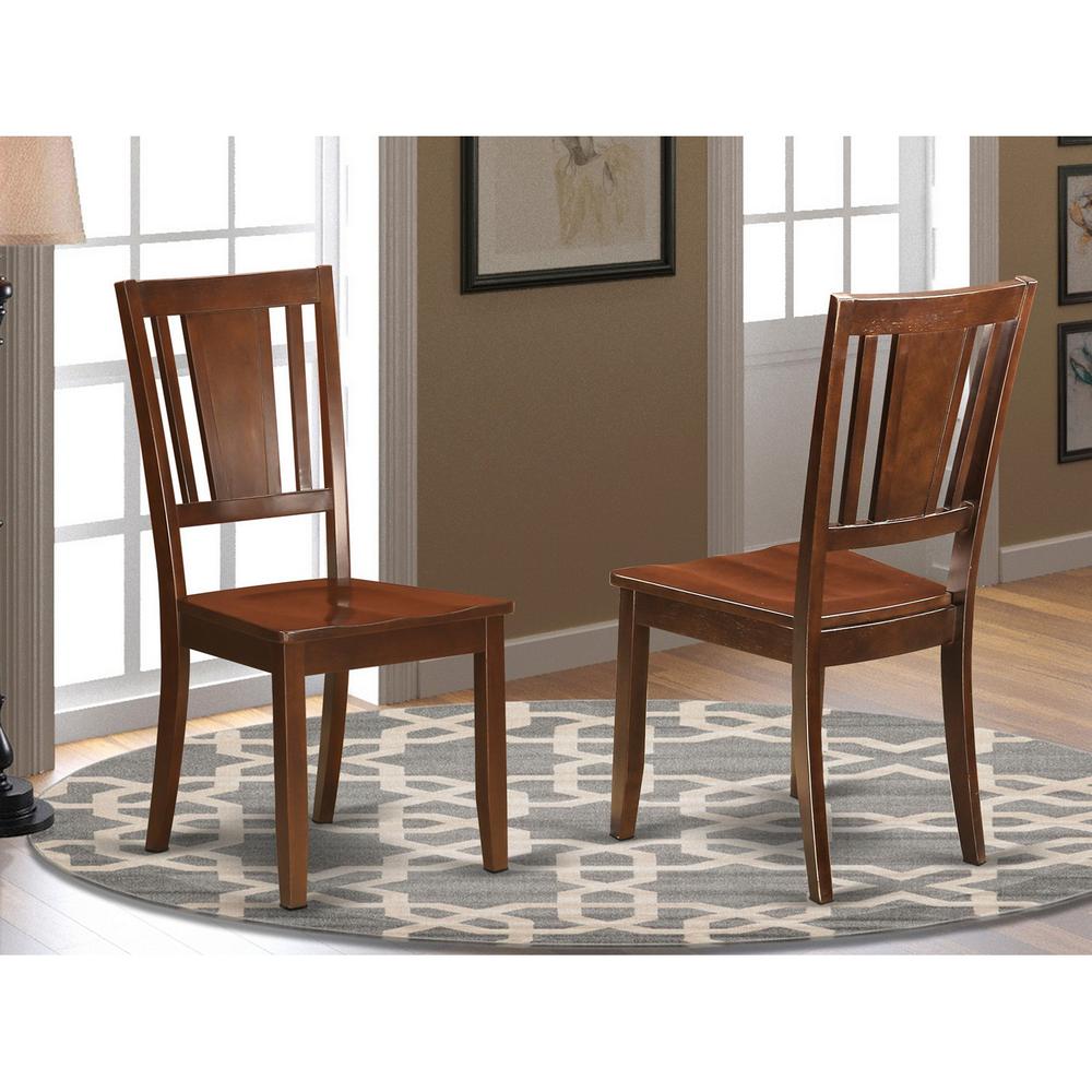 Dudley  Dining  Chair  with  Wood  Seat  in  Mahogany  Finish,  Set  of  2. Picture 2
