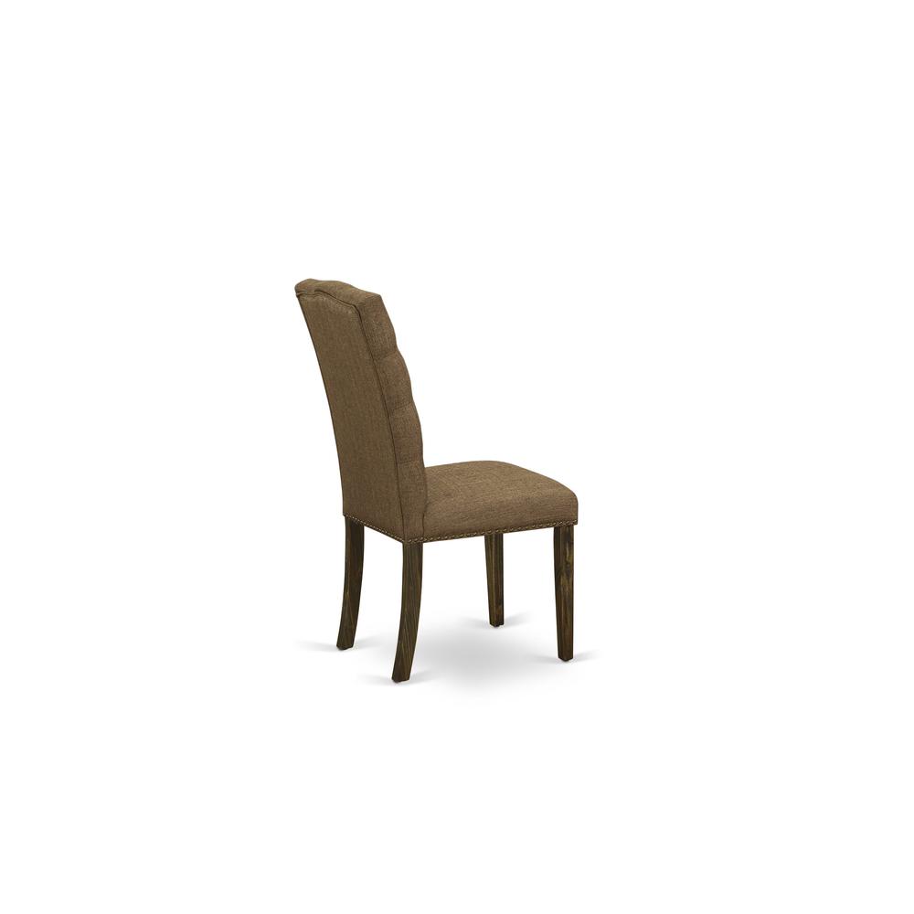 7- pieces dining table set with Chair’s Legs and Brown Beige Linen Fabric. Picture 10