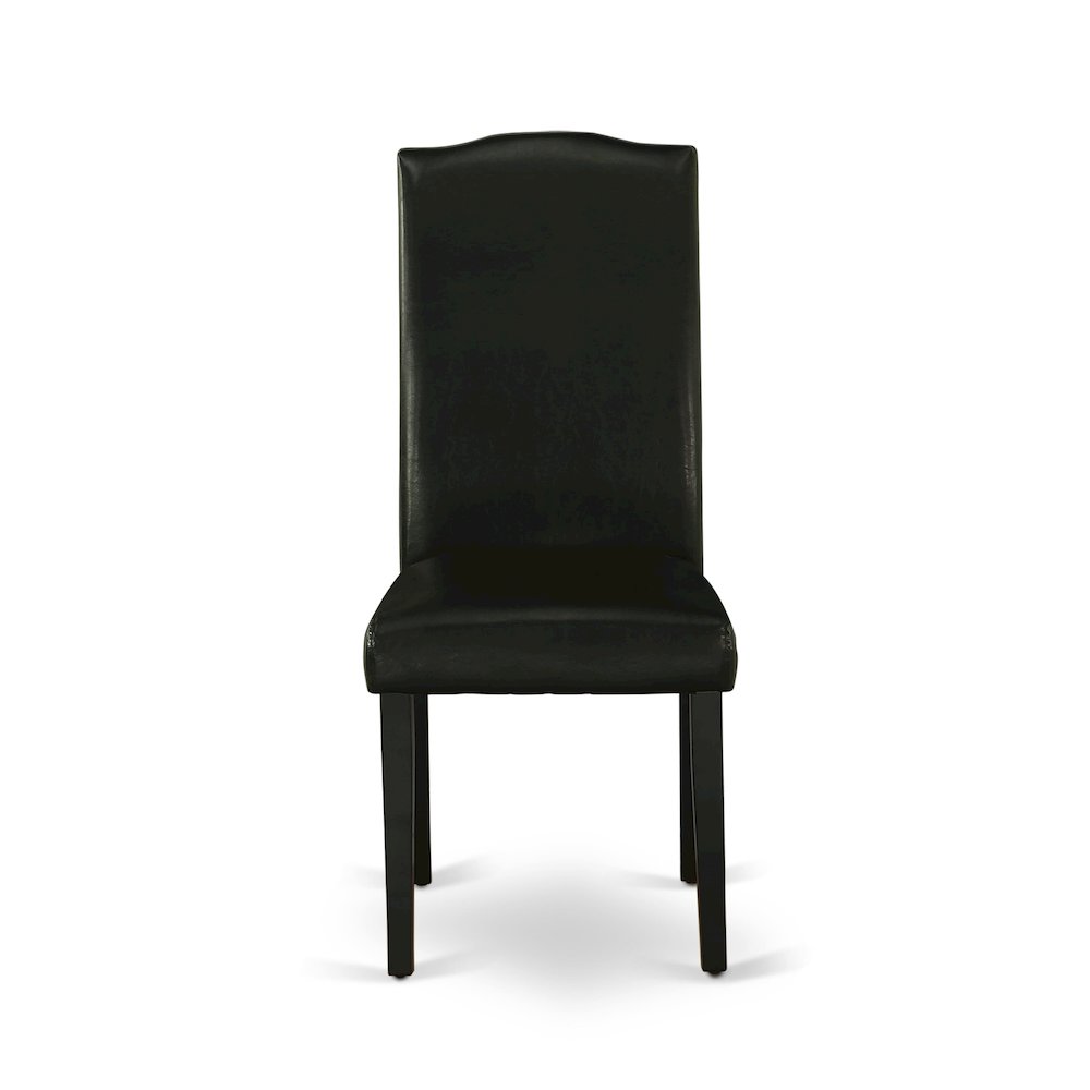 9-Piece Mid Century Dining Set, Black & Cherry. Picture 9