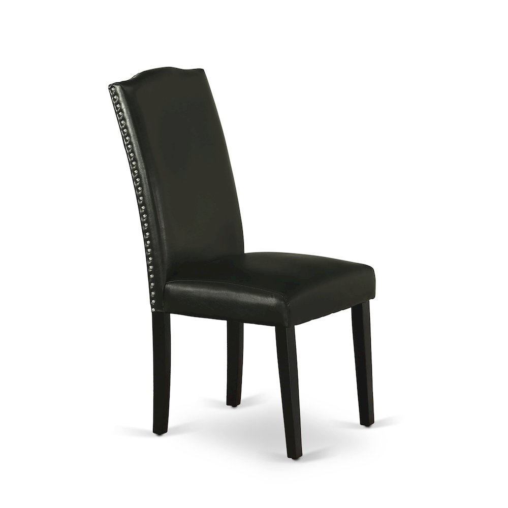 9-Piece Mid Century Dining Set, Black & Cherry. Picture 10