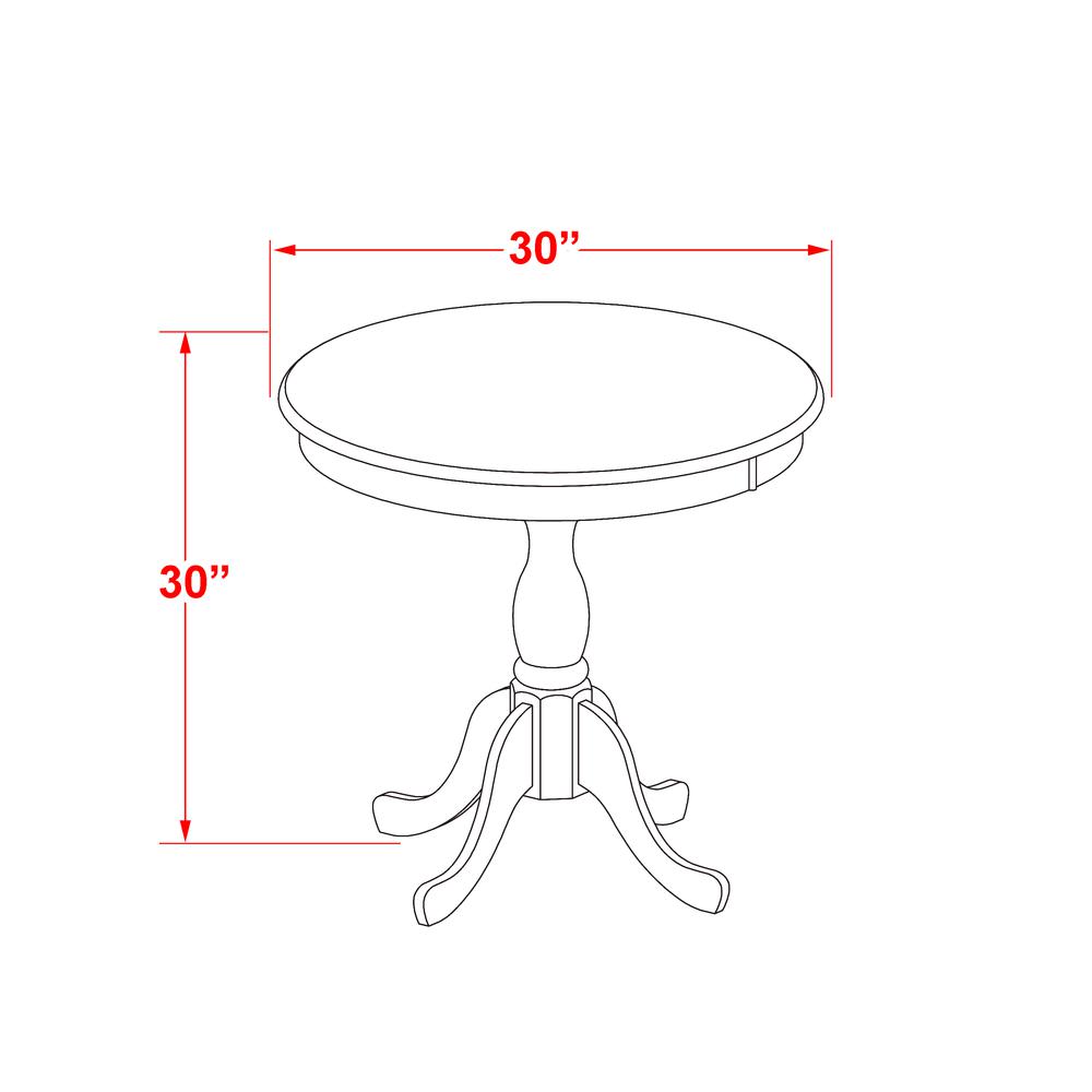 EST-MAH-TP East West Furniture Amazing Small Dining Table with Oak Color Table Top Surface and Asian Wood Kitchen Table Pedestal Legs - Oak Finish. Picture 3