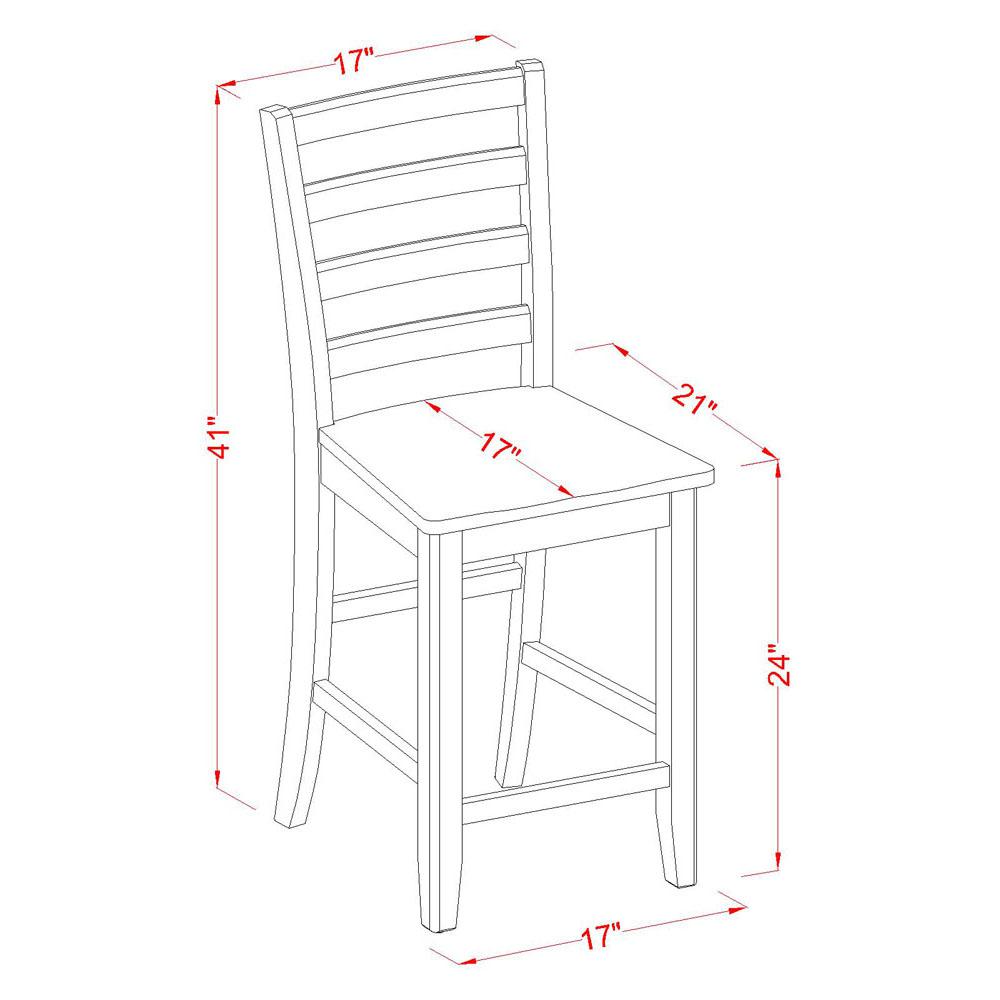 Fairwinds  Stool with  lader  back in Black  &  Cherry,  Set  of  2. Picture 2