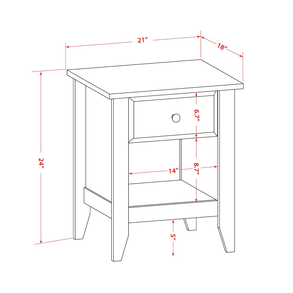 KD18Q-1GA06 2 Piece Queen Bed Set - Wooden Bed Frame Brown Headboard with 1 Night Stand - Black Finish Legs. Picture 15