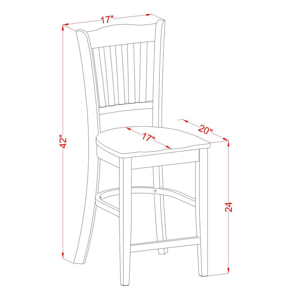 Groton Counter Stools With Wood Seat In Buttermilk and Cherry Finish, Set of 2. Picture 3