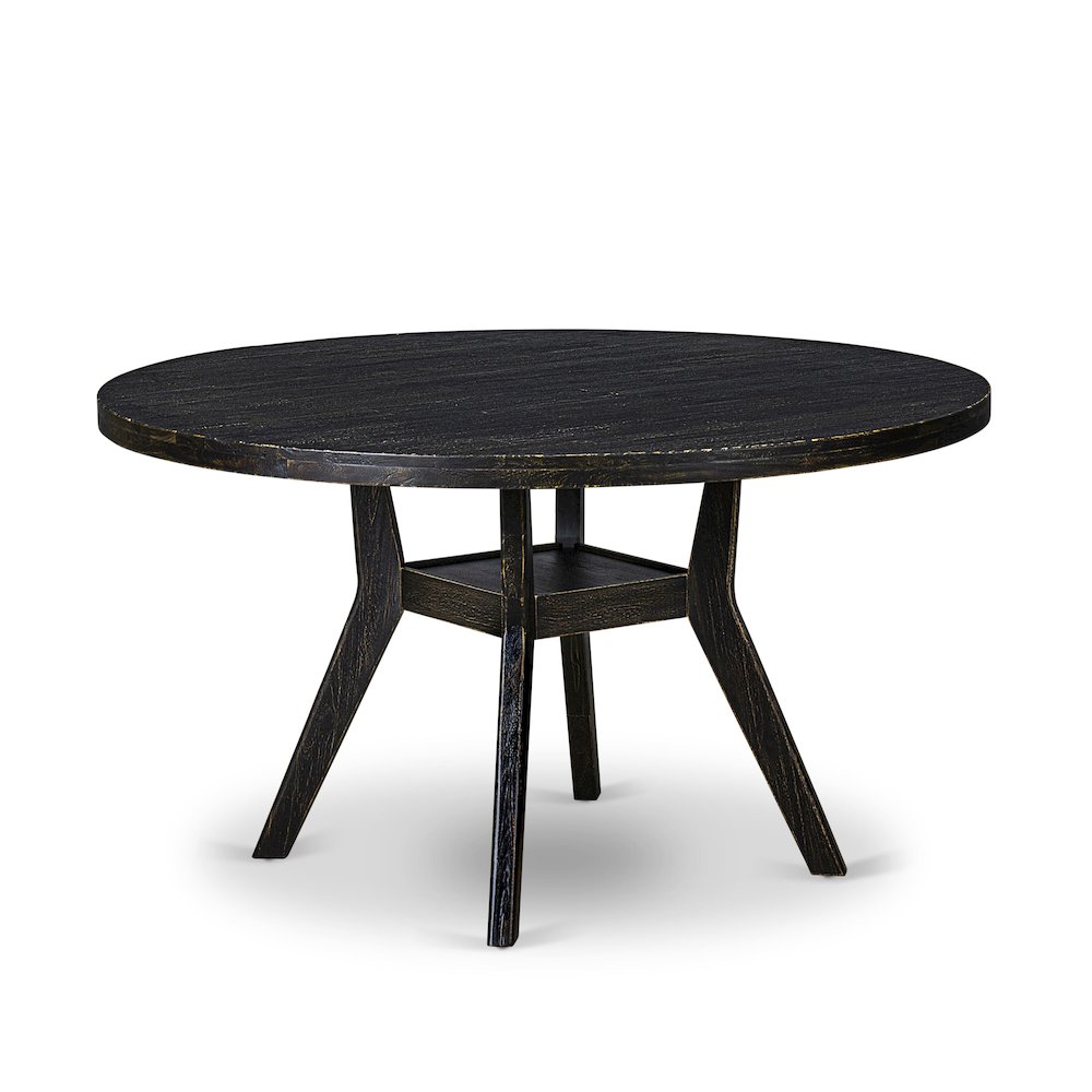 7 Piece Dining Table Set Contains 54" Round Table In Burgandy Color. Picture 3