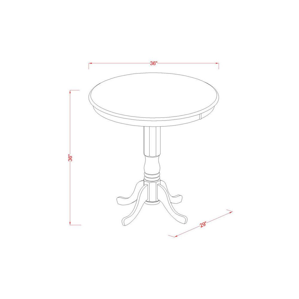 JAPB3-OAK-C 3 Pc counter height set-pub Table and 2 Dining Chairs.. Picture 3