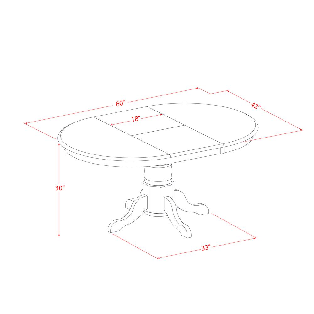 Kenley  Single  Pedestal  Oval  Dining  Table  42"x60"  with  18"  Butterfly  Leaf. Picture 3
