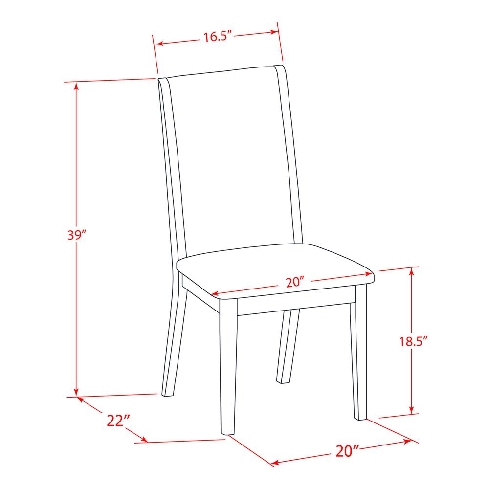 East West Furniture V026LA015-7 7Pc Wood Dining Table Set Contains a Wood Table and 6 Parsons Dining Room Chairs with Baby Blue Color Linen Fabric, Medium Size Table with Full Back Chairs, Wirebrushed. Picture 3