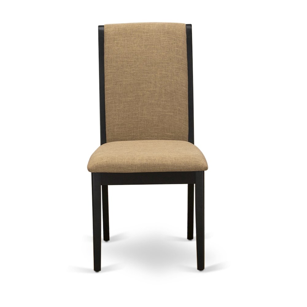 9-pc dining room table set with Chair’s Legs and Light Sable Linen Fabric. Picture 12