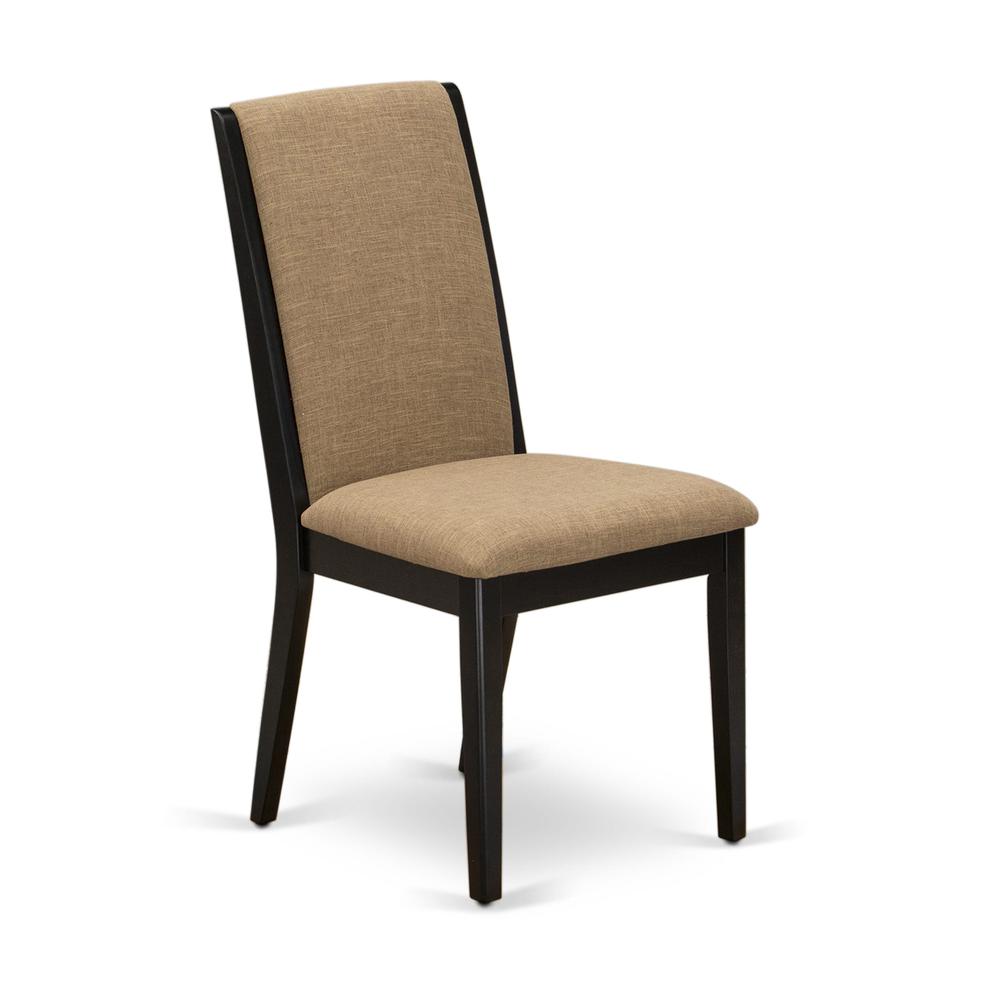 9-pc dining room table set with Chair’s Legs and Light Sable Linen Fabric. Picture 13