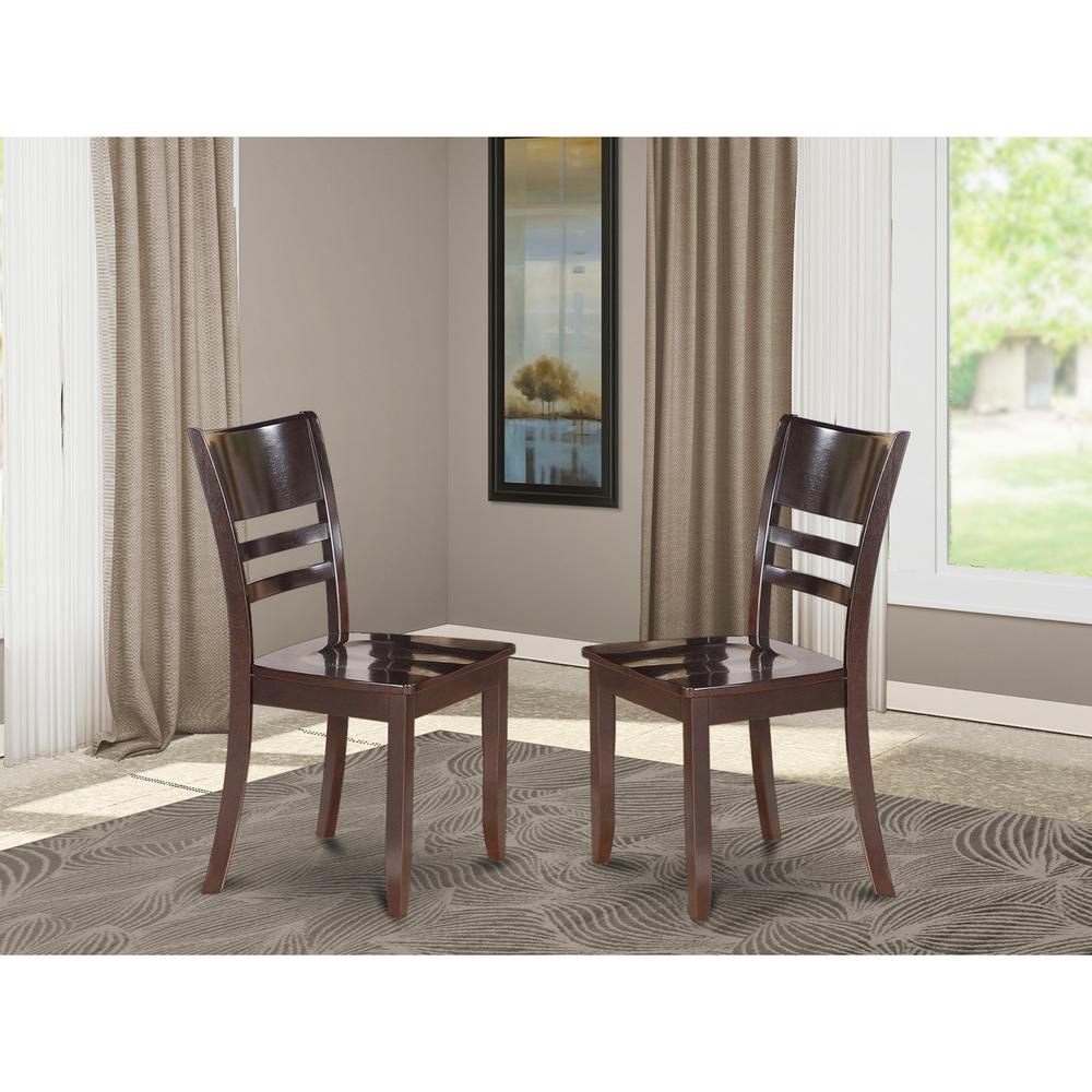 Lynfield  Dining  Chair  with  Wood  Seat  in  Cappuccino  Finish,  Set  of  2. Picture 2