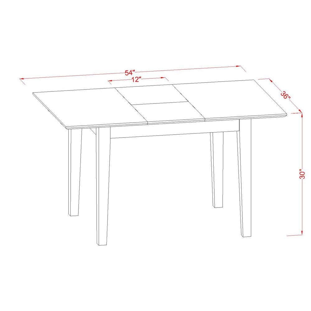 Milan  Rectangular  dinette  kitchen  Table  36"x54"  with  12"  butterfly  leaf  in  brown  finish. Picture 3