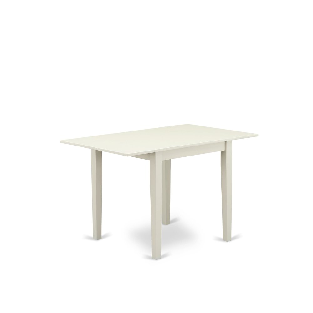 East-West Furniture NDVE3-LWH-15 - A dining table set of two wonderful dining chairs with Linen Fabric Baby Blue color and an attractive drop leaf rectangle kitchen table with Linen White color. Picture 2