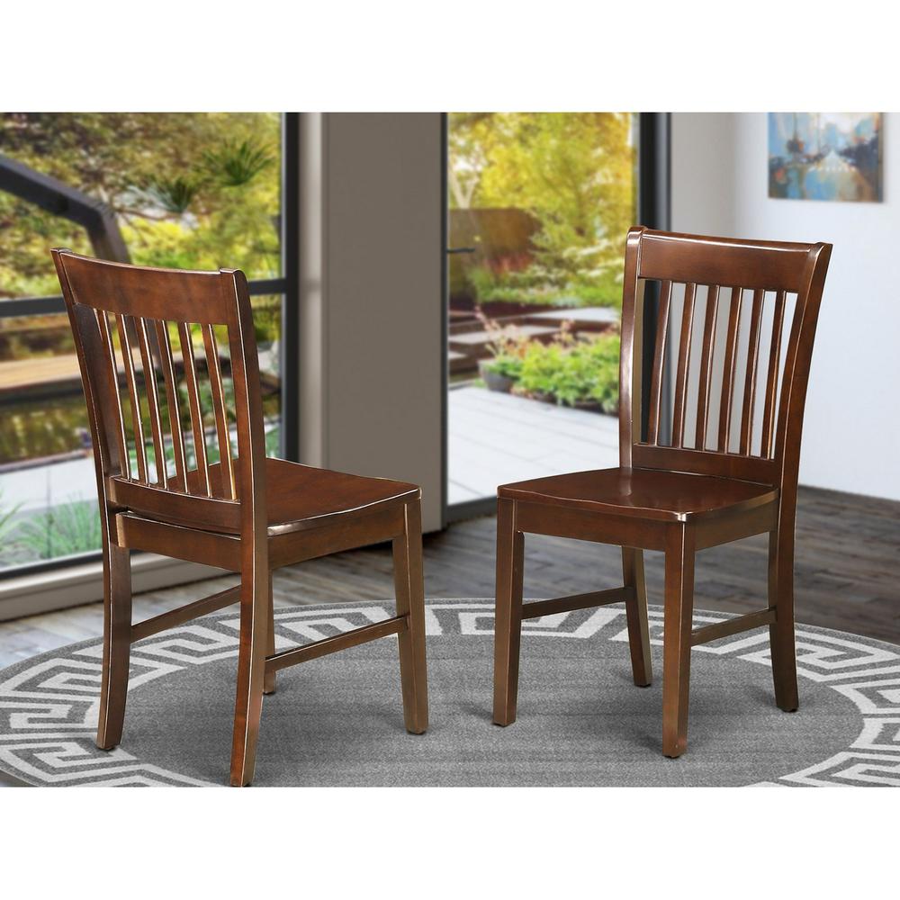 Norfolk  kitchen  dining  chair  with  Wood  Seat    -Mahogany  Finish.,  Set  of  2. Picture 2