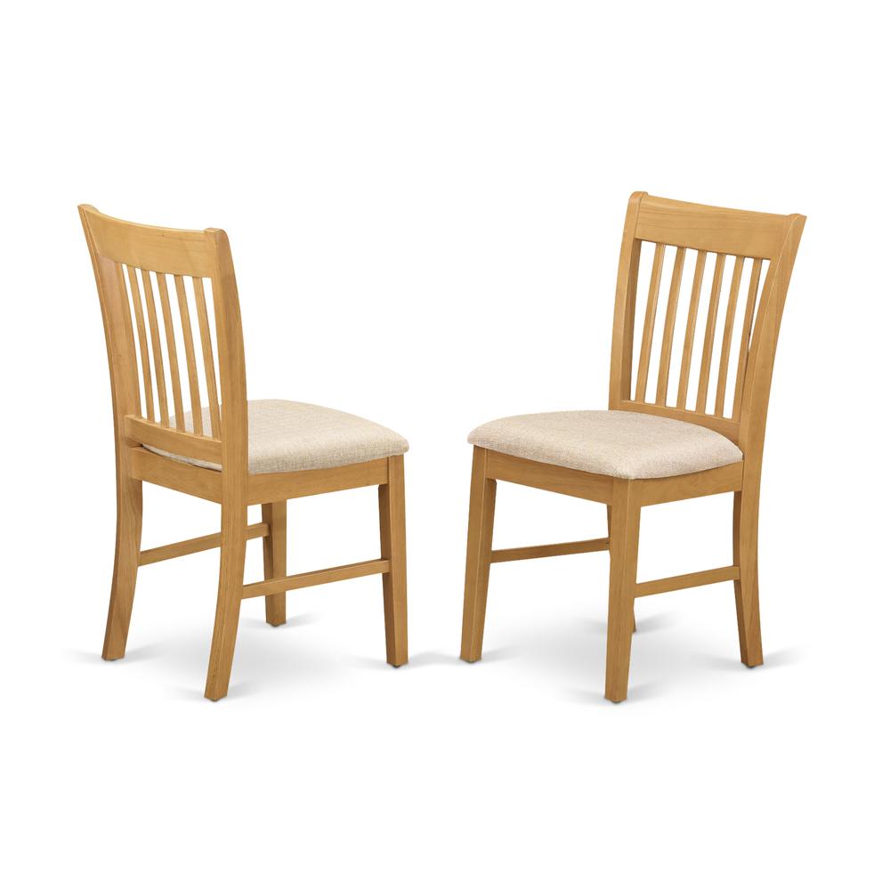CANO5C-OAK-C 5 Pc Dining room set - Small Kitchen Table and 2 Dining Chairs with 2 benches. Picture 4