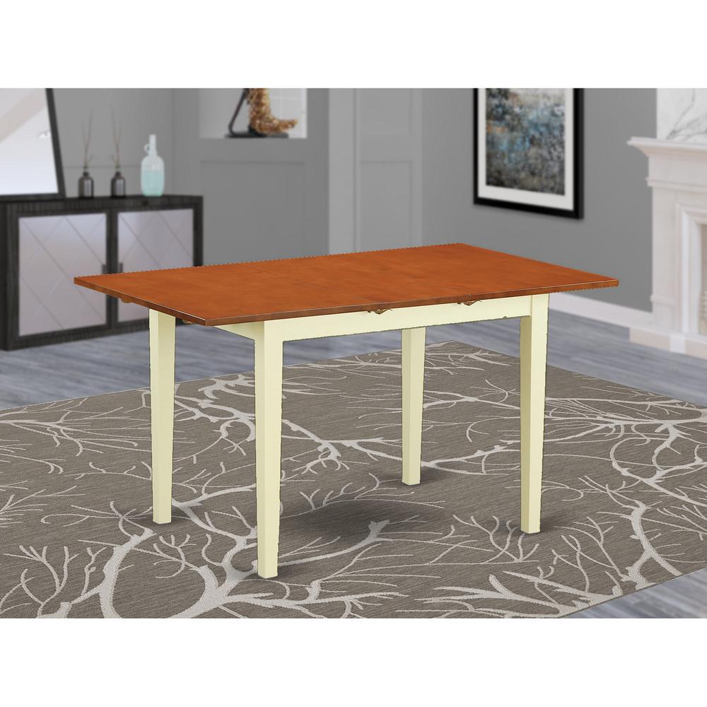 Norfolk  rectangular  table  with  12"  Butterfly  Leaf    -Buttermilk  and  Cherry  Finish.. Picture 2