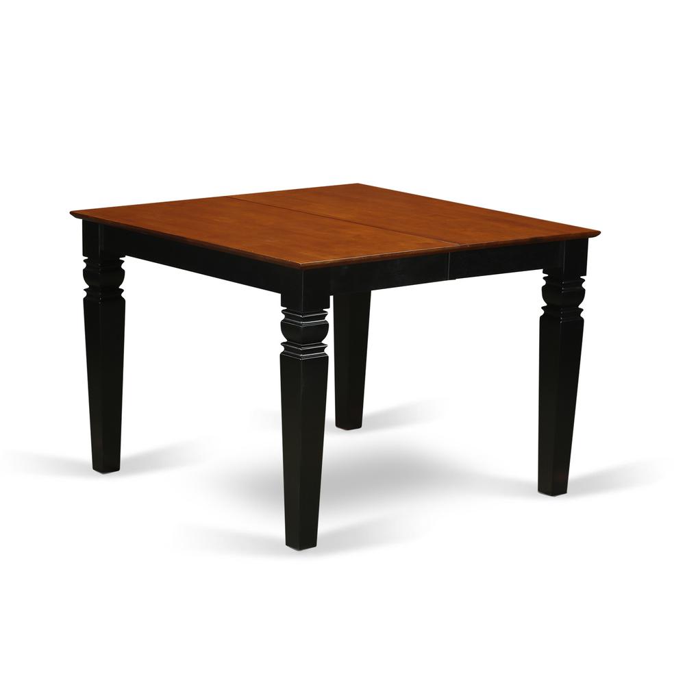 WEPF5-BCH-C 5 Pc Dinette set with a Dining Table and 4 Seat Dining Chairs in Black. Picture 3
