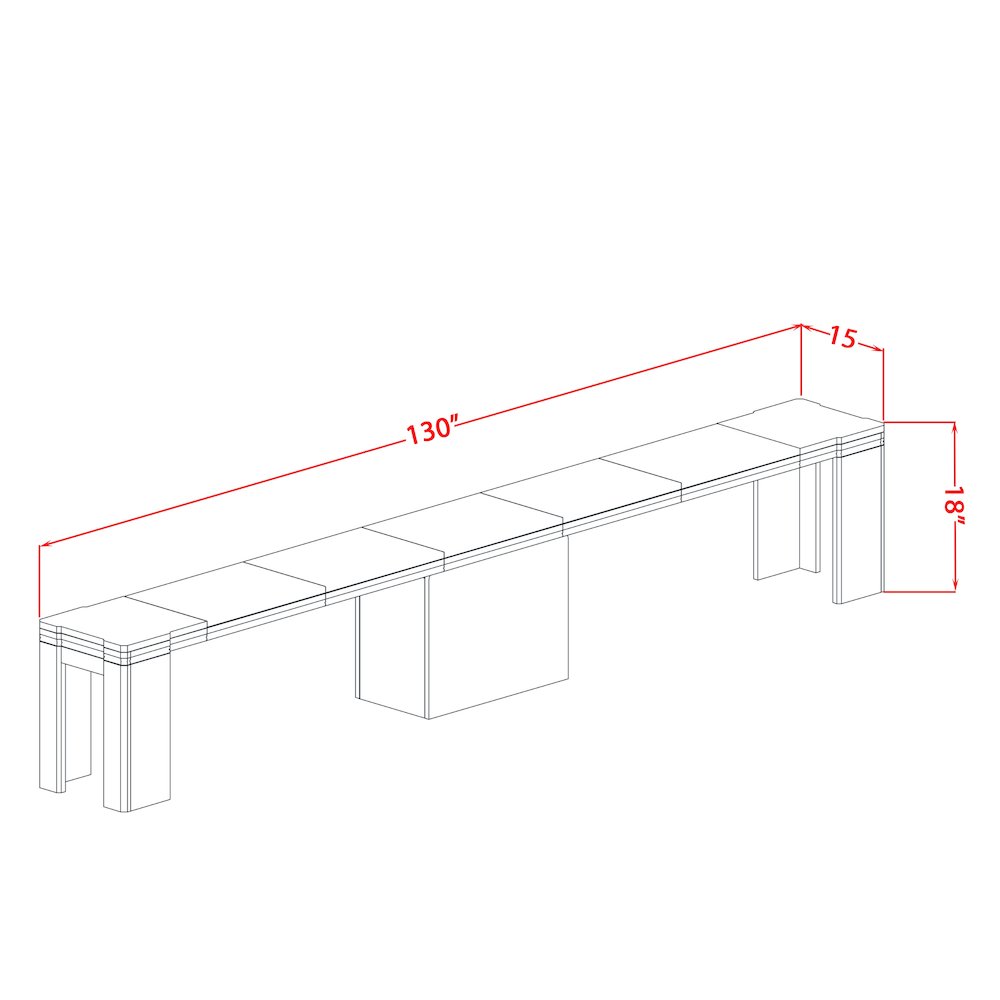 9 Pieces Extendable Dining Set, Antique White. Picture 17