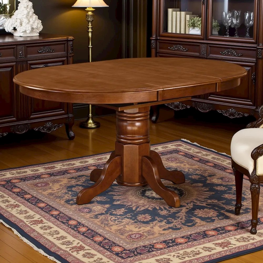 Elegant Oval Dining Table – Expandable Round Dining Table for 6. Picture 2