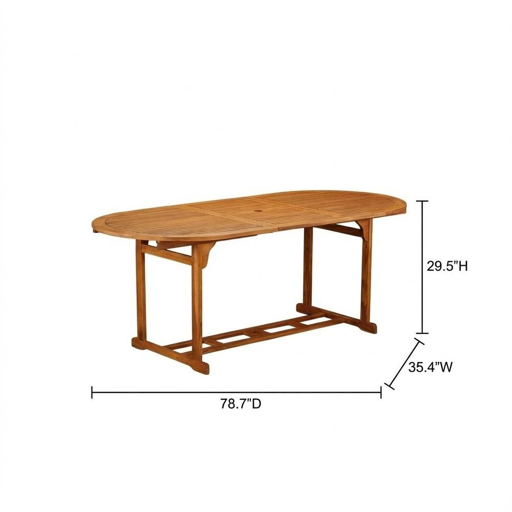 Wooden Patio Set Oil Finish Dining Table and 8 Outdoor Chairs. Picture 6