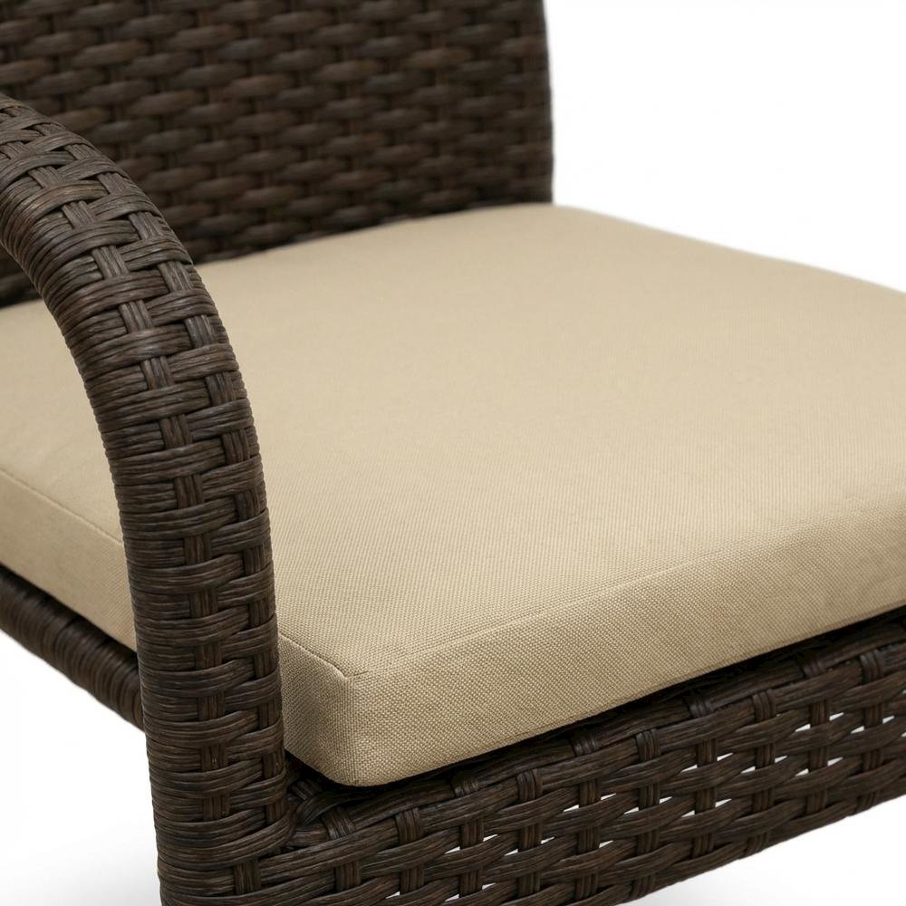 Brown Wicker Patio Chair Set of 2 with Durable Frame and Comfortable Seating. Picture 4