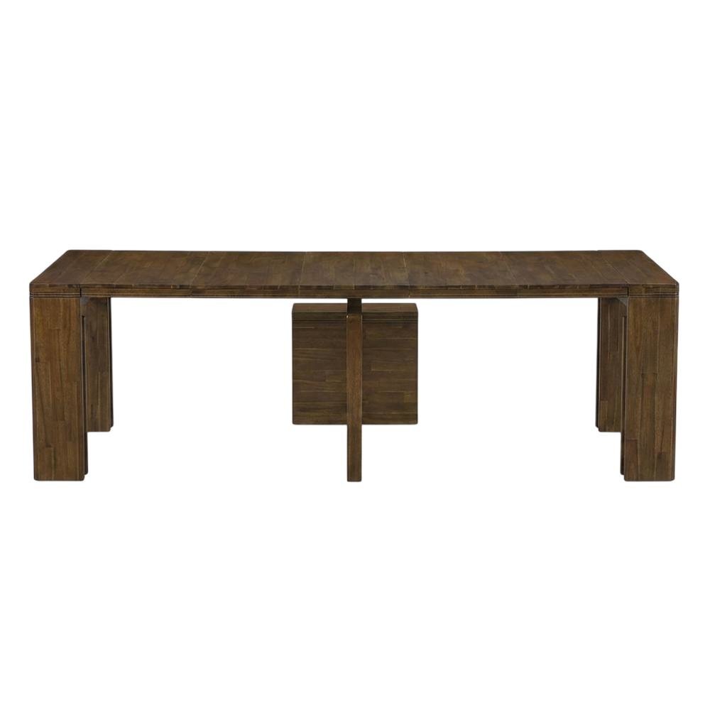 Solid Wood Extendable Dining Table & Chairs 5-Piece Set, Antique Walnut. Picture 4