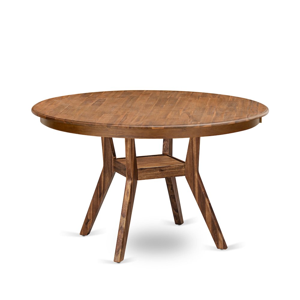 5-Piece Dining Table A Kitchen Table And 4 Light Tan Linen Fabric Dining Chairs. Picture 3