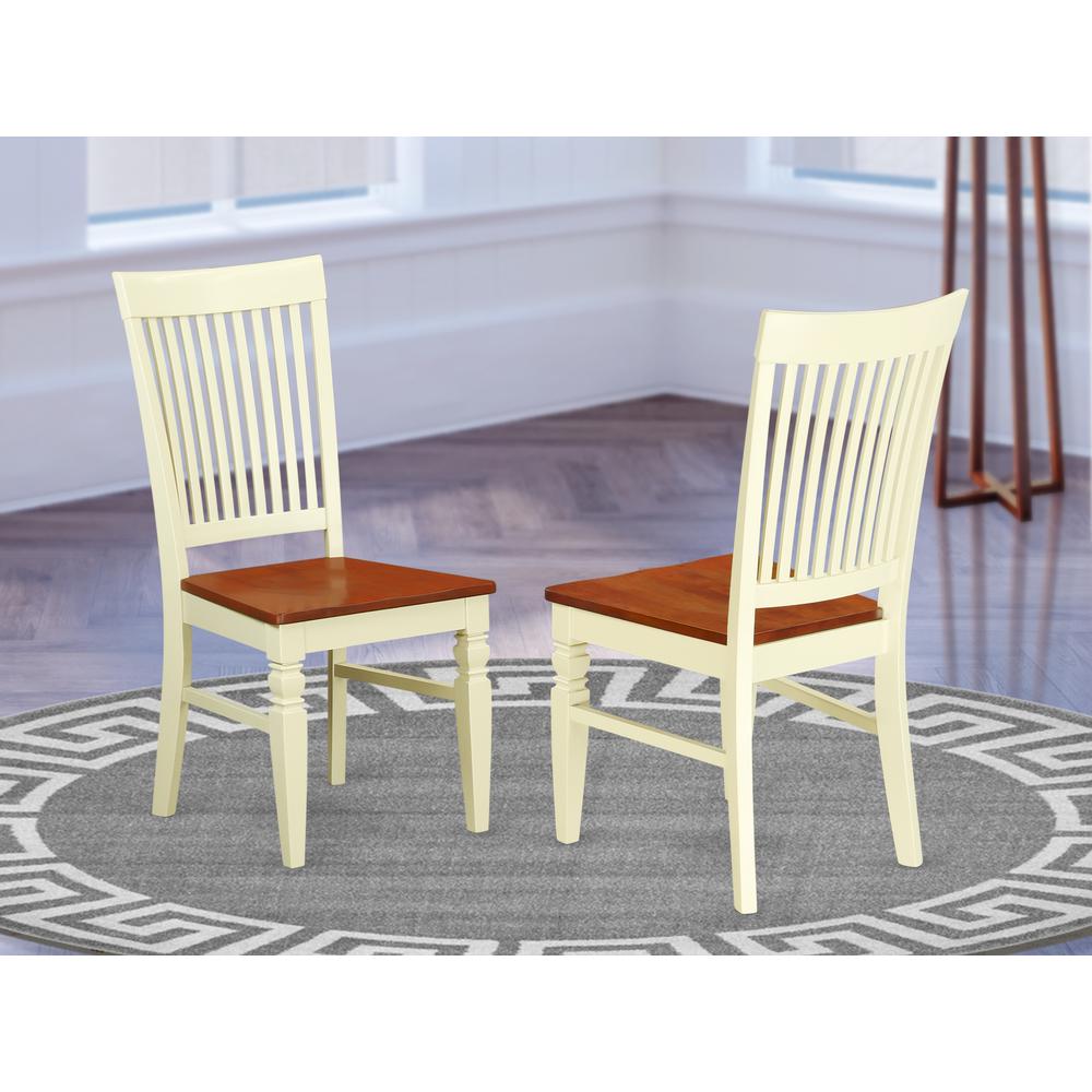 Dining Chair Buttermilk & Cherry, WEC-BMK-W. Picture 2