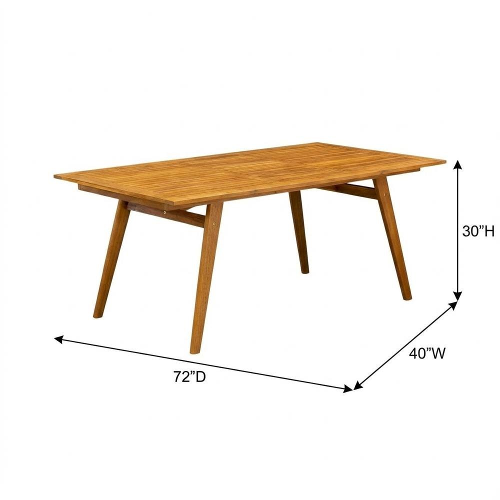 Wood-Tone Oil 9-Piece Patio Dining Set with Ladder Back Chairs and Wooden Table. Picture 6