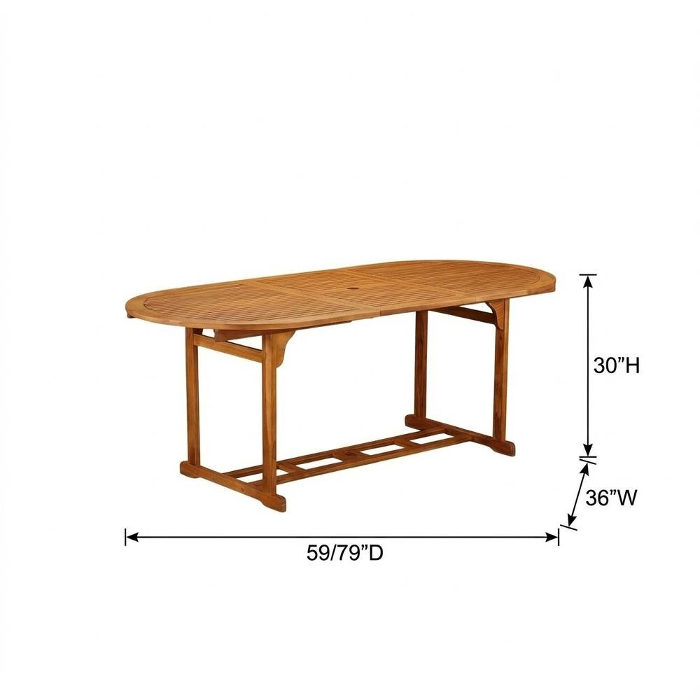 Wooden Patio Set with Nature-Inspired Oil, Dining Table and 6 Outdoor Chairs. Picture 6