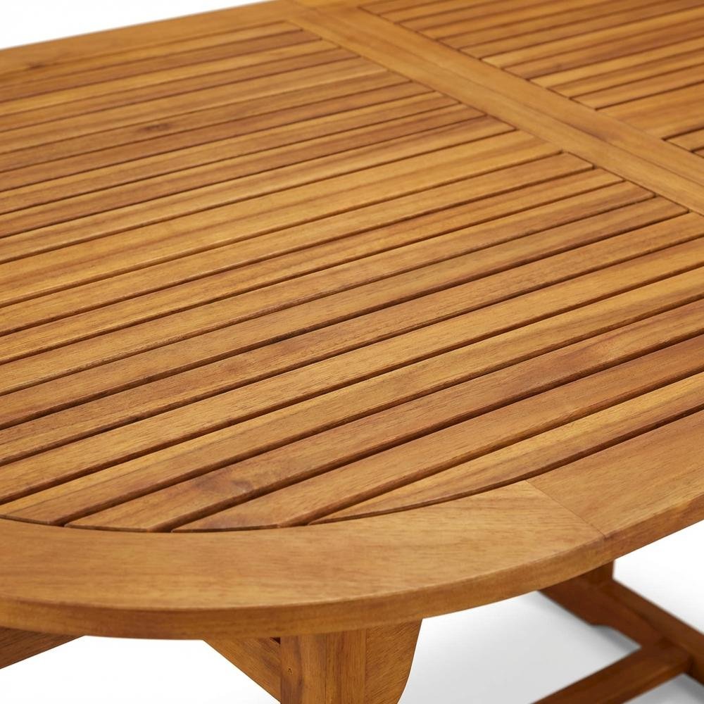 Wooden Patio Set Oil Finish Dining Table with 4 Matching Outdoor Side Chairs. Picture 4