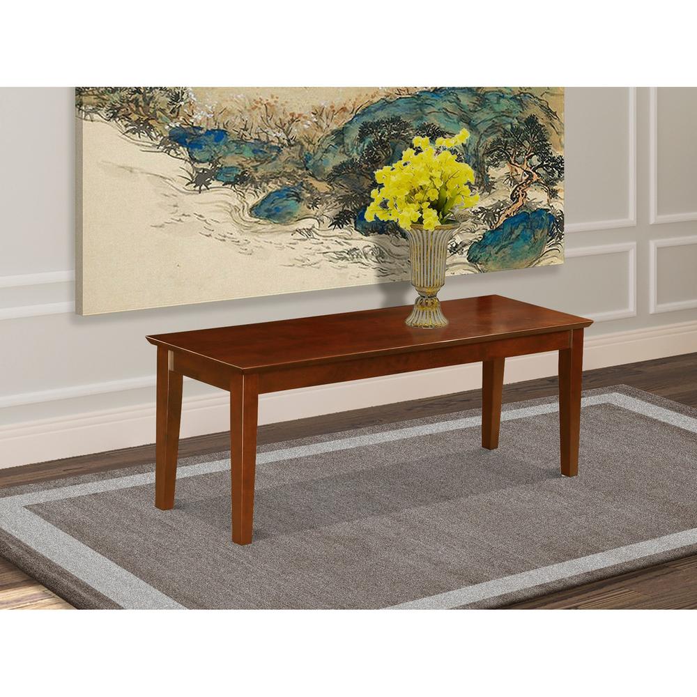Capri  bench  with  wood  seat  in  Mahogany. Picture 2