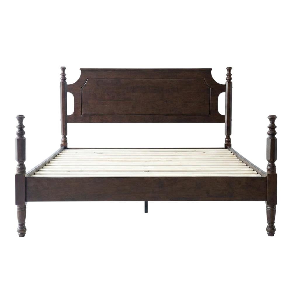 Solid Wood Platform Bed with Headboard, Traditional Queen Size. Picture 4